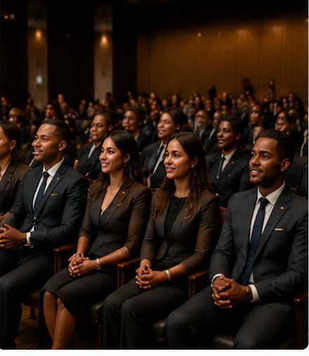 Guests seated at the Vanguard graduation ceremony